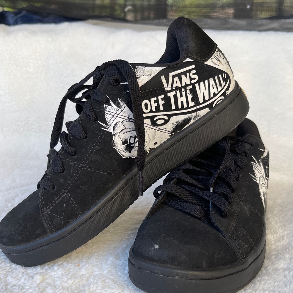 VANS Oliver Peck Leather Sneakers Black-White Size 5Y/6.5 Women